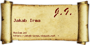 Jakab Irma névjegykártya