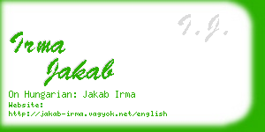 irma jakab business card